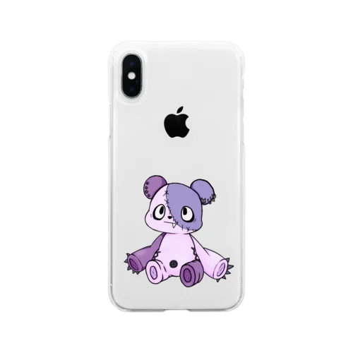 くまさんステッカー Soft Clear Smartphone Case