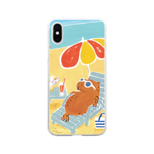 カピバラリゾート Soft Clear Smartphone Case