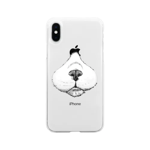 ニンニク（ハチワレ猫の鼻まわり） Soft Clear Smartphone Case