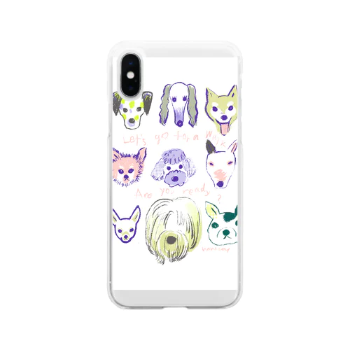 犬！犬！犬！ Soft Clear Smartphone Case