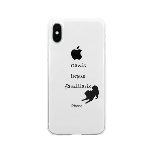 犬の学名シルエット付き Soft Clear Smartphone Case