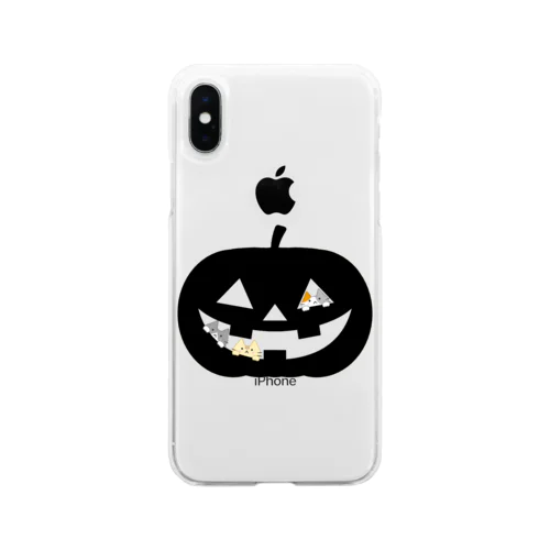 かぼちゃにゃ(シルエット) Soft Clear Smartphone Case