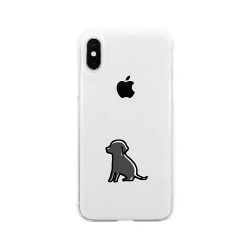 黒ラブ Retriever Soft Clear Smartphone Case