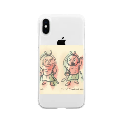 ゆる仏画「仁王」 Soft Clear Smartphone Case