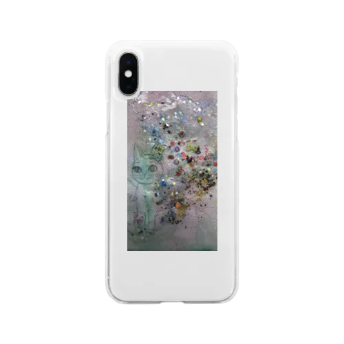 淡い白猫の空想 Soft Clear Smartphone Case