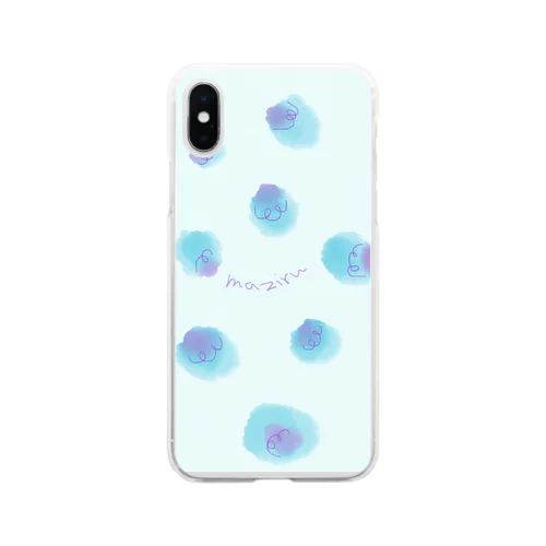 Blue pattern Soft Clear Smartphone Case