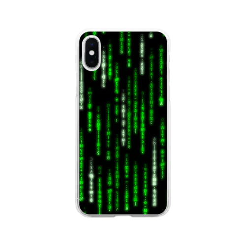 Digital Rain phone case Green ver.1.1.0 ソフトクリアスマホケース