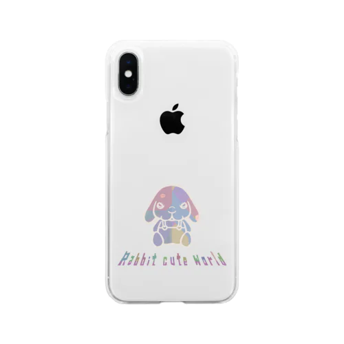 キスうさぎ（カラフル) Soft Clear Smartphone Case