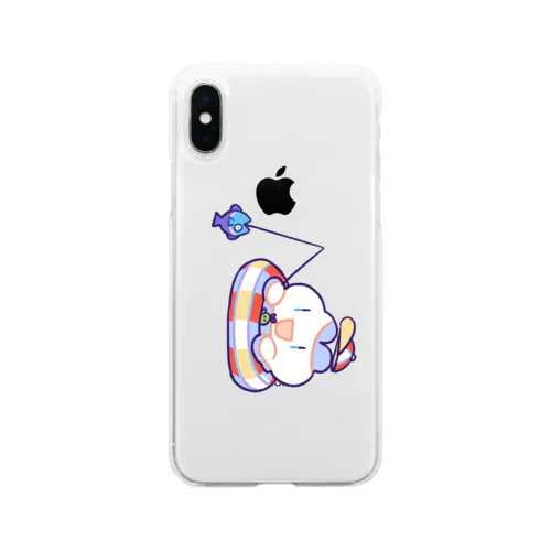 ぷかぷかうさ(波なし) Soft Clear Smartphone Case