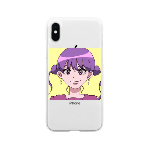 寿司食べに来た女の子Tシャツ Soft Clear Smartphone Case