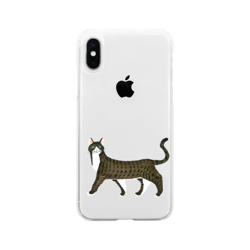 きじしろねこ Soft Clear Smartphone Case