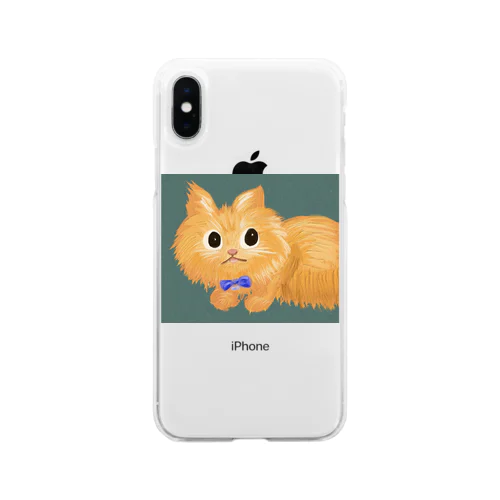 うちのねこ（青） Soft Clear Smartphone Case