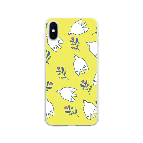 鳥と木の実 Soft Clear Smartphone Case