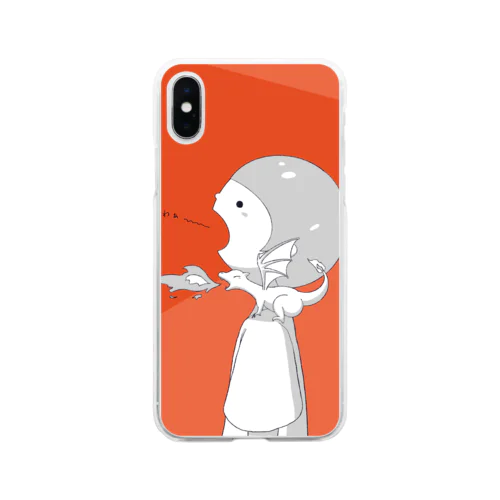 ドラゴンと一緒 Soft Clear Smartphone Case