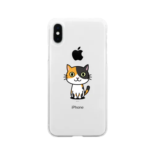 ネコのイロとガラ・三毛猫 Soft Clear Smartphone Case