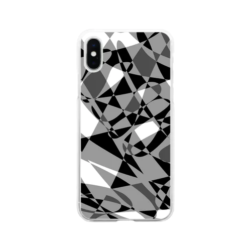 モノクロ自由形-3 Soft Clear Smartphone Case