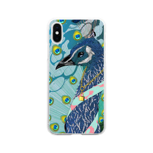 クジャク Soft Clear Smartphone Case