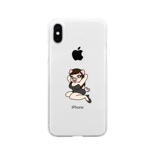 ブタのあすブーちゃん Soft Clear Smartphone Case