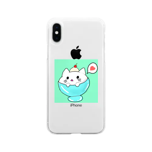 パフェにゃんこ Soft Clear Smartphone Case