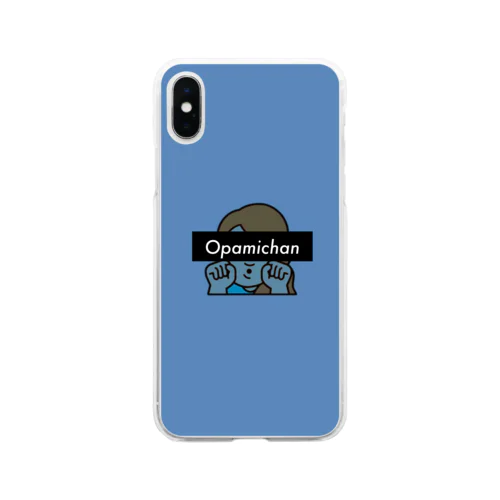 おぱみちゃん青 Soft Clear Smartphone Case