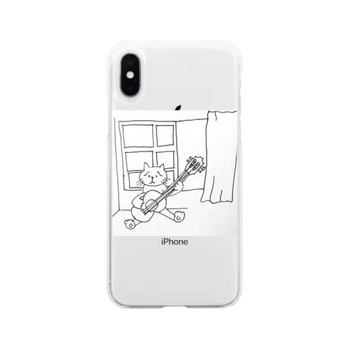 やさぐれギター猫 Soft Clear Smartphone Case