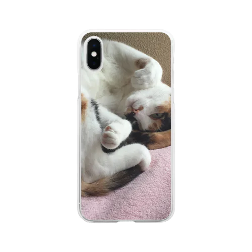 愛猫モモ Soft Clear Smartphone Case