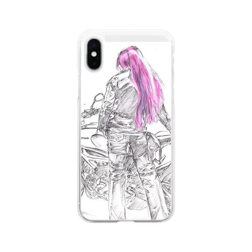 バイク女子スケッチ　02 Soft Clear Smartphone Case