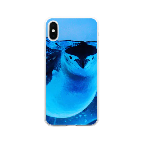 ヒゲペンギン　写真　リアル Soft Clear Smartphone Case