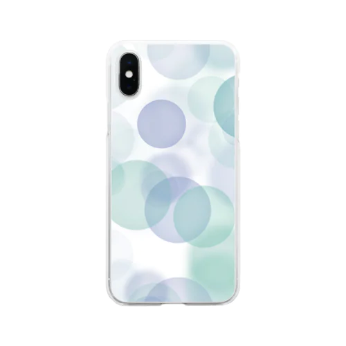 青系の丸 Soft Clear Smartphone Case