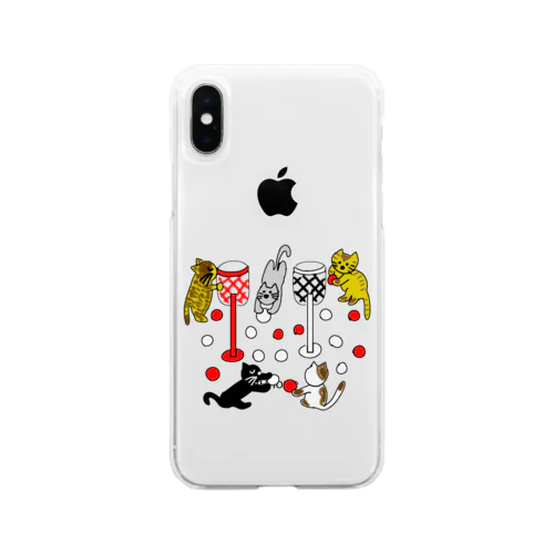 ねこ猫運動会（玉入れ） Soft Clear Smartphone Case