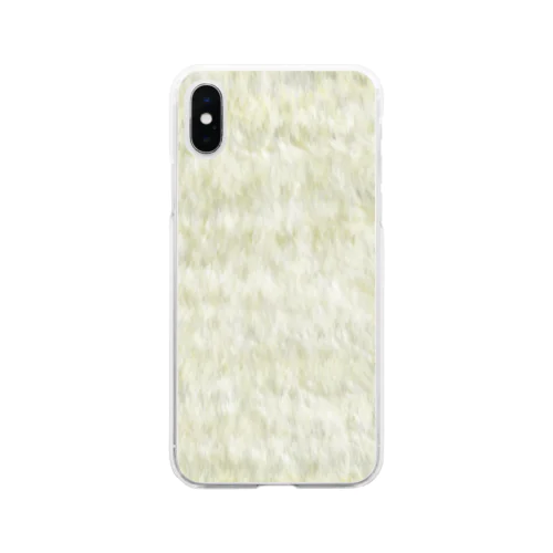 白いマフマフ Soft Clear Smartphone Case