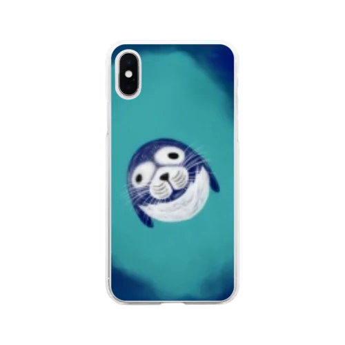 アザラシ君浮上 Soft Clear Smartphone Case