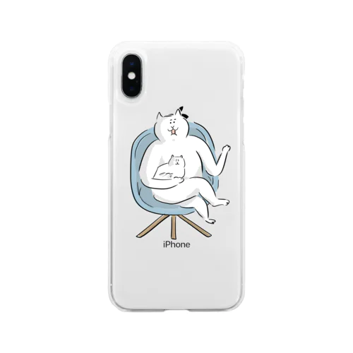 何かを熱弁する猫 Soft Clear Smartphone Case