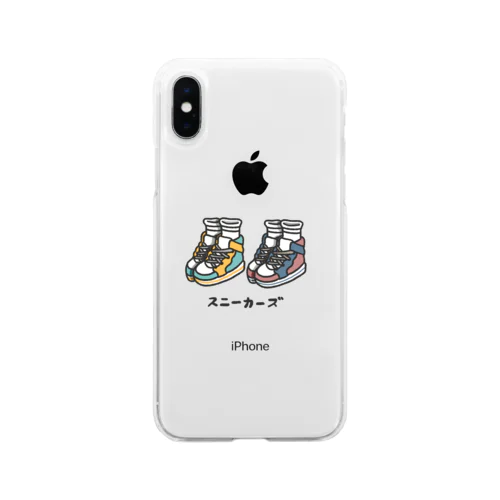 スニーカーズ ブラック Soft Clear Smartphone Case