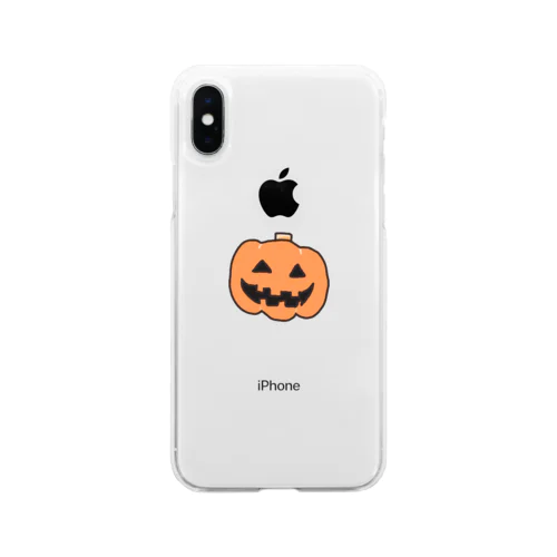 ハロウィンお化けカボチャ Soft Clear Smartphone Case