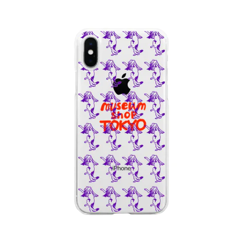 歌川国芳　踊る猫又　総柄版 Soft Clear Smartphone Case