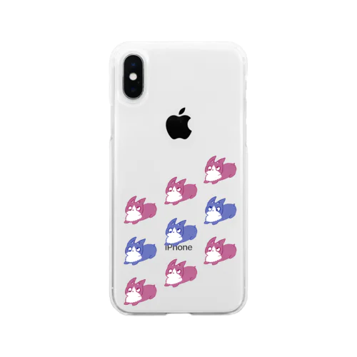 斜視の犬（ビビッド） Soft Clear Smartphone Case