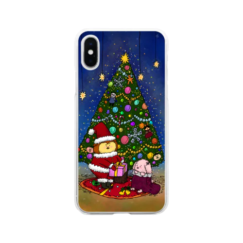 ぱくぱく村のクリスマスの夜 Soft Clear Smartphone Case
