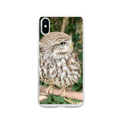 もふもふフクロウ Soft Clear Smartphone Case