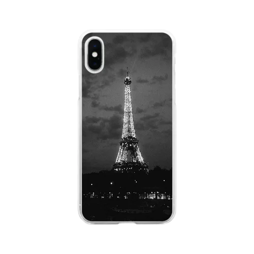 エッフェル塔B&W Soft Clear Smartphone Case