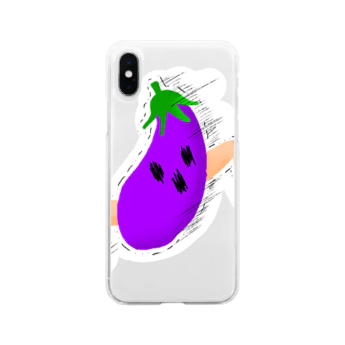 走る🍆くん Soft Clear Smartphone Case