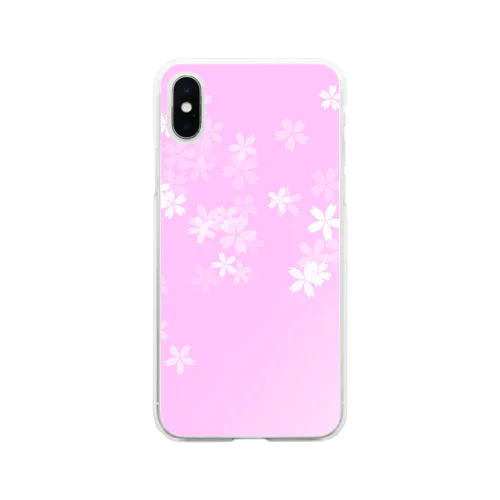 桜のスマホケース Soft Clear Smartphone Case