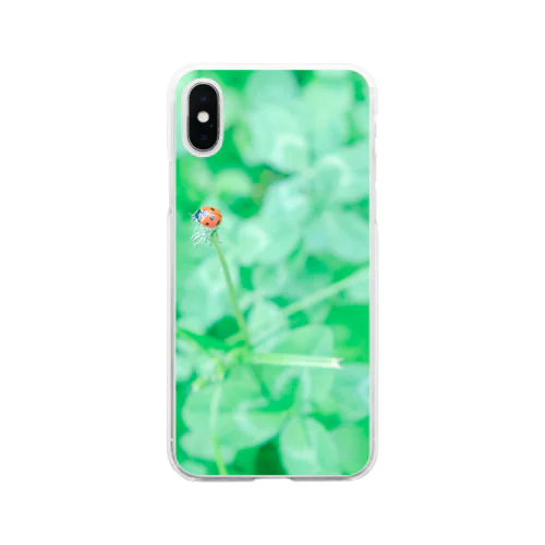 clover and ladybag  Soft Clear Smartphone Case