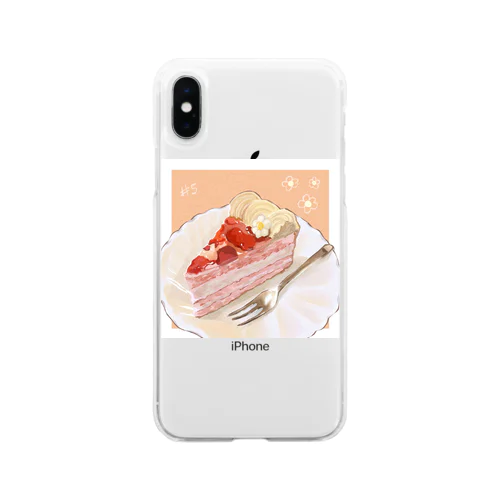 紅茶クリームのベリーケーキ Soft Clear Smartphone Case