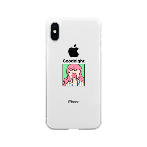 Goodnight「あくび」 Soft Clear Smartphone Case