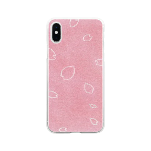 桜の花びらグッズ Soft Clear Smartphone Case