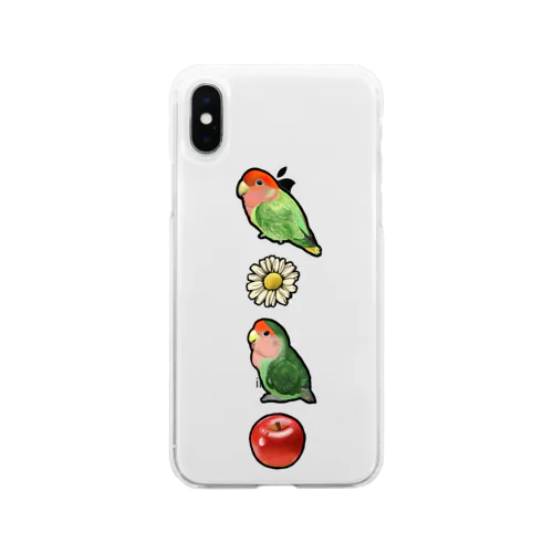 コザクラインコマーガレットりんご Soft Clear Smartphone Case