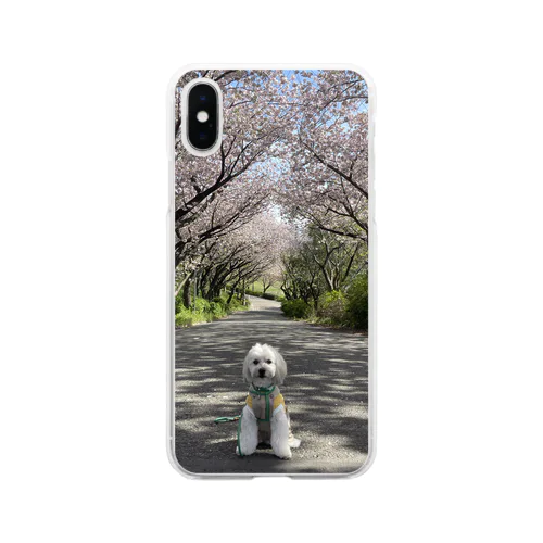 サニーと桜 Soft Clear Smartphone Case