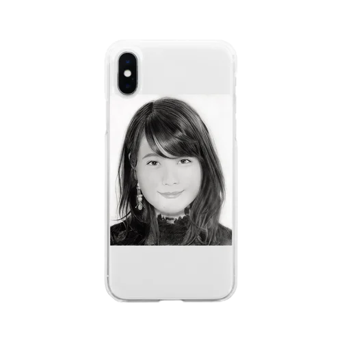 有村架純の鉛筆画 Soft Clear Smartphone Case