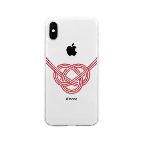 和風な水引き Soft Clear Smartphone Case